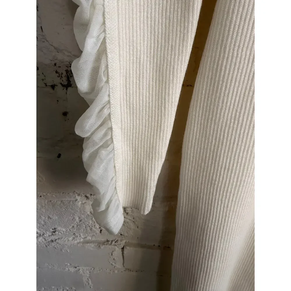 Fashion Nova Laura Ribbed Sweater Midi Dress Ivory Size XL New With Tags - Picture 4 of 10